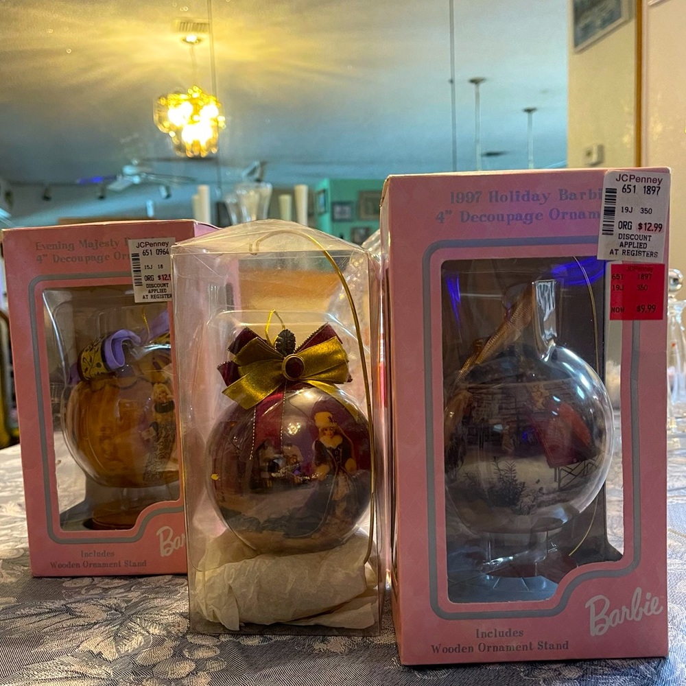 Vintage Barbie Holiday Ornaments!!! Lot of 3